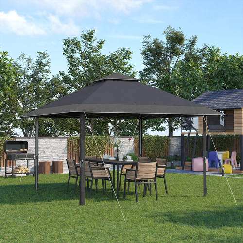 4 x 4m Outdoor Pop-Up Canopy Tent Gazebo Adjustable Legs Bag Grey - Cheap Tent