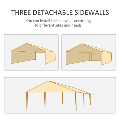 6m x 3m Garden Gazebo Marquee Canopy Party Tent Canopy Patio Dark Grey - Cheap Tent