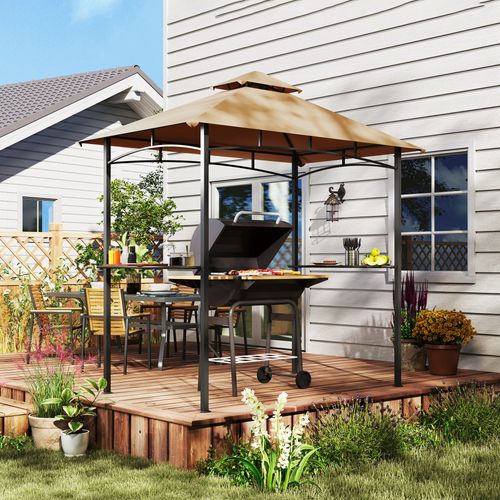 Outsunny Outdoor Double-tier BBQ Gazebo Shelter Grill Canopy Barbecue Tent - Cheap Tent