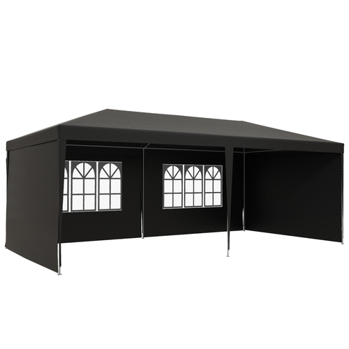 6m x 3m Garden Gazebo Marquee Canopy Party Tent Canopy Patio Dark Grey - Cheap Tent