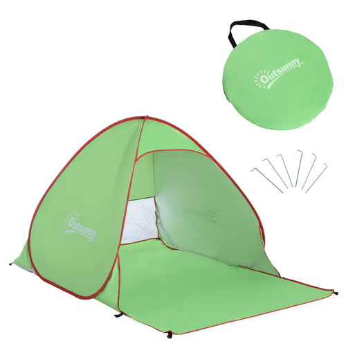 Beach Tent Instant Camping Pop up Tent Sun Shade Shelter, Green Outsunny - Cheap Tent