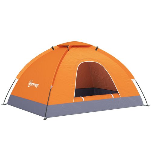 Outsunny 2-Person Dome Camping Tent with Mesh Windows & Storage Pocket - Orange - Cheap Tent