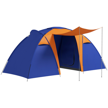 Outsunny Camping Tent with 2 Bedroom, Living Area and Awning for 4-6 Person - Cheap Tent