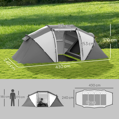 Outsunny 4-6 Persons Camping Tent Dome Family Travel Group Hiking Room Fishing - Cheap Tent