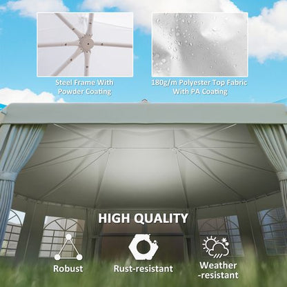 Outsunny 10 Sides Heavy Duty Tent Gazebo Outdoor Party Wedding Event Marquee - Cheap Tent