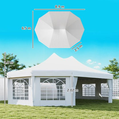 Outsunny 10 Sides Heavy Duty Tent Gazebo Outdoor Party Wedding Event Marquee - Cheap Tent