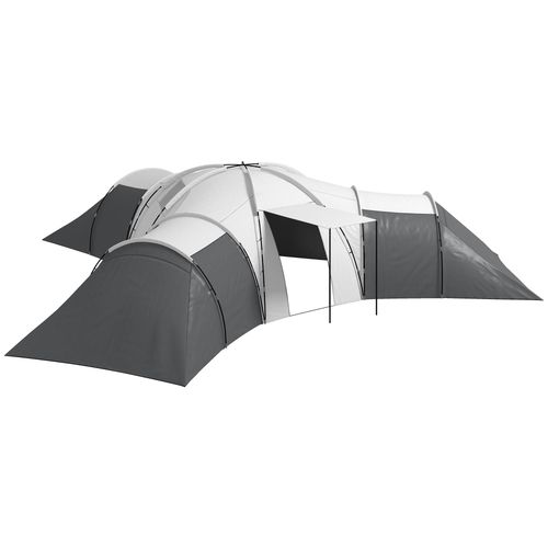 Outsunny Large Tunnel Tent with 3 Bedroom, Living Area and Porch, Grey - Cheap Tent