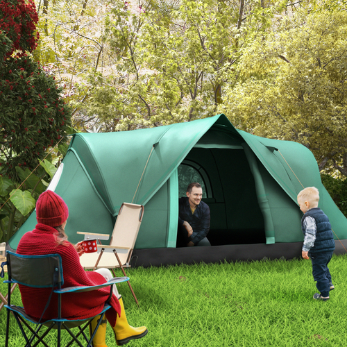 Outdoor Camping Tent For 5-6 W/ Bag, Fiberglass & Steel Frame - Cheap Tent