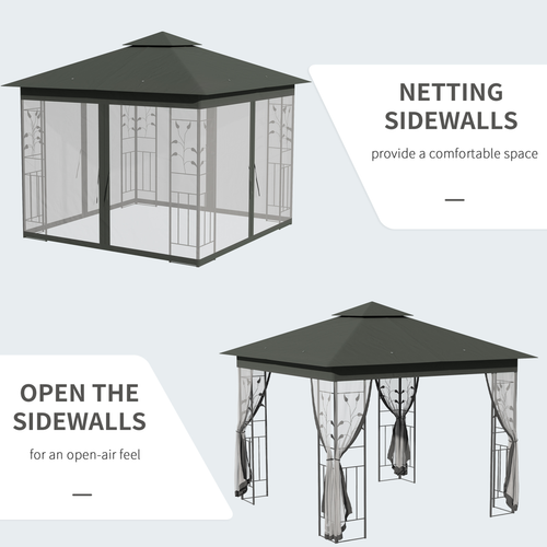 Outsunny 3 x 3(m) Garden Gazebo Marquee Tent Canopy Shelter Pavilion - Cheap Tent