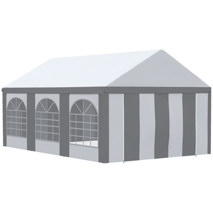 6 x 4m Party Tent, Marquee Gazebo with Sides, Six Windows and Double Doors - Cheap Tent