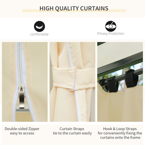 Metal Gazebo Curtains 4x3m Canopy Party Tent Garden Pavillion Patio Shelter - Cheap Tent