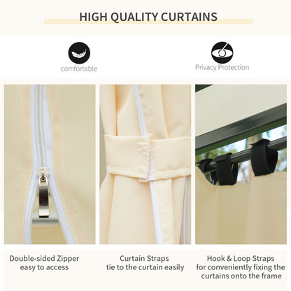 Metal Gazebo Curtains 4x3m Canopy Party Tent Garden Pavillion Patio Shelter - Cheap Tent