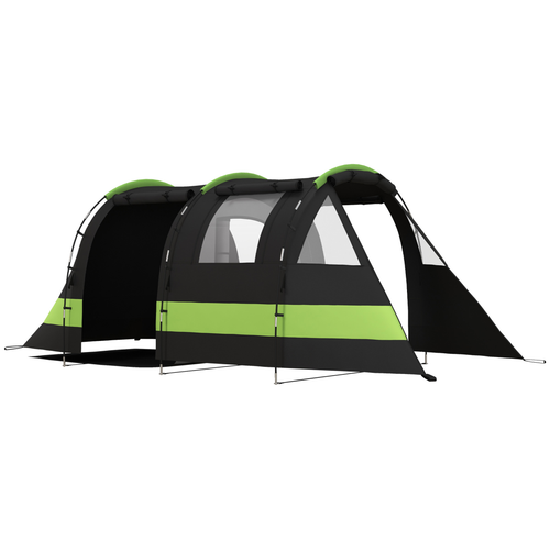 Outsunny Blackout Camping Tent with Bedroom & Living Room for 4-5 Person, Black - Cheap Tent
