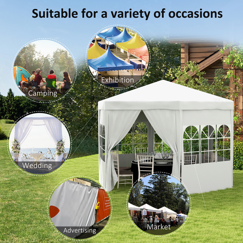 Outsunny 3.9m Outdoor Gazebo Canopy Party Tent with 6 Removable Side Walls - Cheap Tent