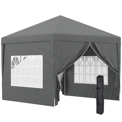 Outsunny 3mx3m Pop Up Gazebo Party Tent Canopy Marquee with Storage Bag Grey - Cheap Tent