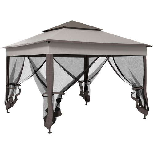 Outsunny Garden Folding Tent Heavy Duty Pop Up Gazebo for Party Light Grey - Cheap Tent