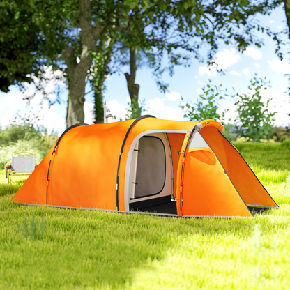 Outsunny 3 Man 2-Room Tent Camping Tent With Living Area Air Vents - Cheap Tent