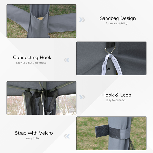 3.2m Pop Up Gazebo Hexagonal Tent Sun Protection with Mesh Sidewalls, Handy Bag - Cheap Tent
