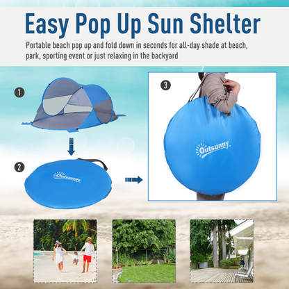 Portable Automatic Pop Up Beach Tent Outdoor Camp Shelter Blue Outsunny - Cheap Tent