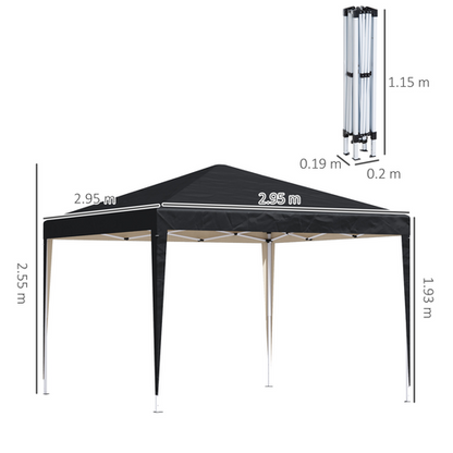 Outsunny 3 x 3 m Garden Pop Up Gazebo Marquee Party Tent Wedding Canopy - Cheap Tent
