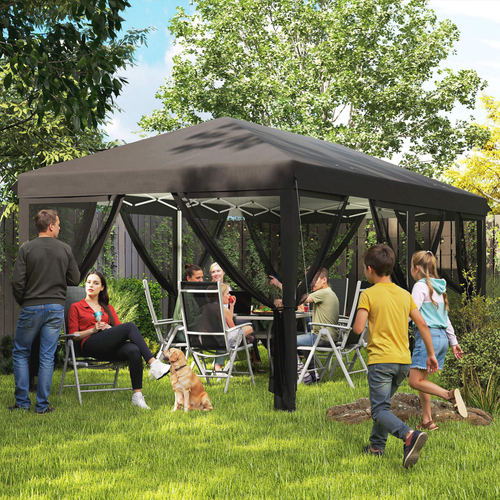 Outsunny 6 x 3(m) Pop Up Party Tent Canopy with 6 Removable Sidewalls - Cheap Tent