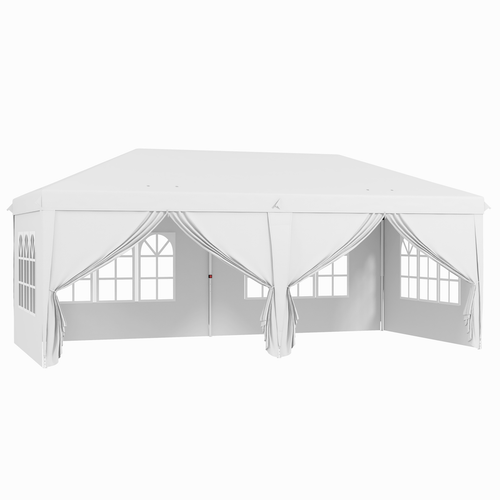 Outsunny 3 x 6m Pop Up Gazebo Height Adjustable Party Tent w/ Storage Bag Black - Cheap Tent