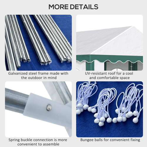 4 x 4m Marquee Gazebo, Party Tent with Double Doors for Wedding and Events - Cheap Tent