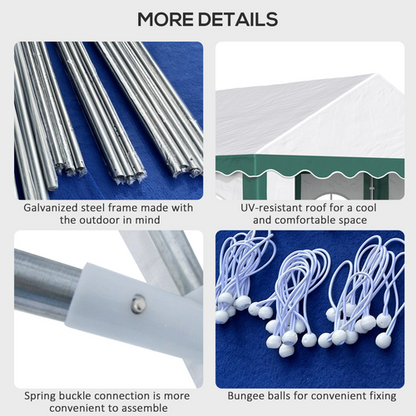 4 x 4m Marquee Gazebo, Party Tent with Double Doors for Wedding and Events - Cheap Tent
