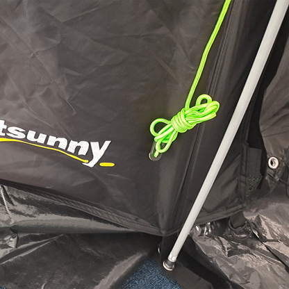 Outsunny 3-4 Persons Tunnel Tent, Two Room Camping Tent w/ Windows, Black - Cheap Tent