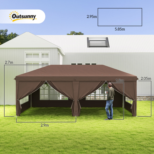 3 x 6m Pop Up Gazebo Height Adjustable Party Tent w/ Storage Bag Black - Cheap Tent