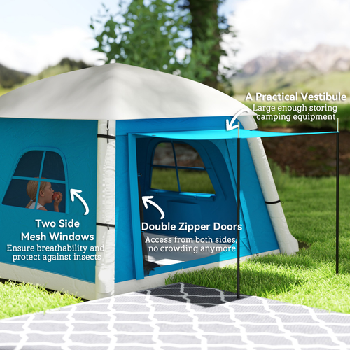 Outsunny Inflatable Camping Tent, Easy Setup 2 Man Tent - Cheap Tent