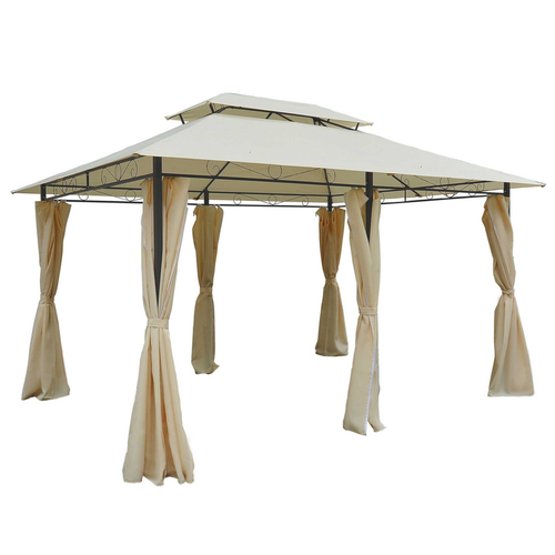 Metal Gazebo Curtains 4x3m Canopy Party Tent Garden Pavillion Patio Shelter - Cheap Tent