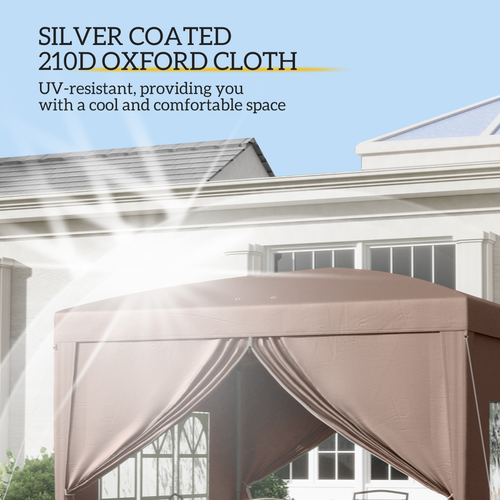 Outsunny 3mx3m Pop Up Gazebo Party Tent Canopy Marquee with Storage Bag Grey - Cheap Tent