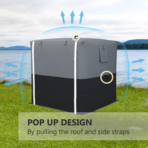 Outsunny 2 x 2m Pop Up Gazebo with Sides Easy up Party Tent with Carry Bag Black - Cheap Tent