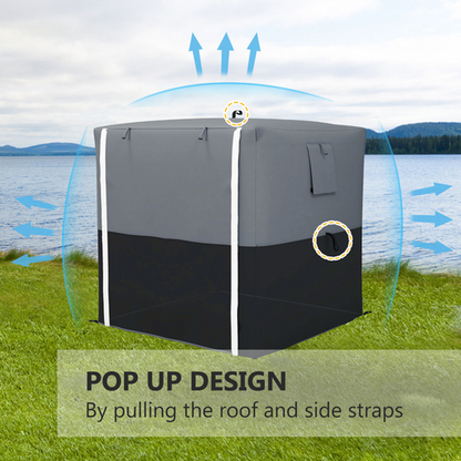 Outsunny 2 x 2m Pop Up Gazebo with Sides Easy up Party Tent with Carry Bag Black - Cheap Tent