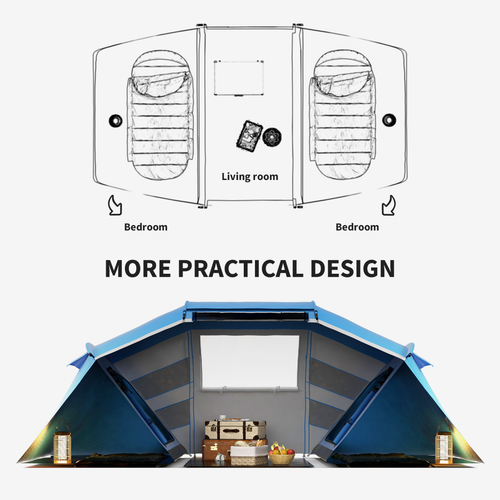 4-6 Persons Camping Tent Dome Family Travel Group Hiking Room Fishing Outsunny - Cheap Tent