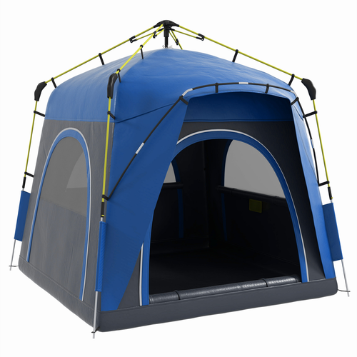 Four Man Pop Up Tent Automatic Camping Backpacking Dome Shelter, Grey Outsunny - Cheap Tent