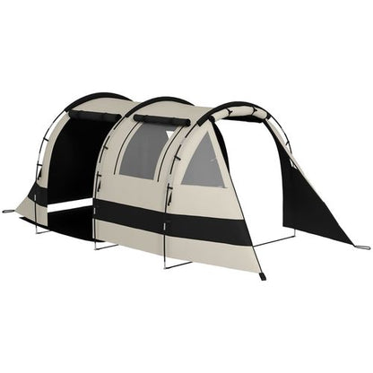 Outsunny Blackout Camping Tent with Bedroom & Living Room for 4-5 Person, Khaki - Cheap Tent