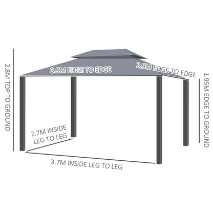 Outsunny 3x4m 2-Tier Gazebo Aluminium Garden Marquee Party Tent - Cheap Tent