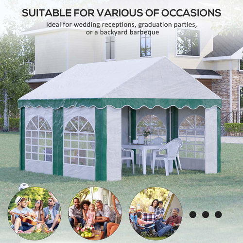 4 x 4m Marquee Gazebo, Party Tent with Double Doors for Wedding and Events - Cheap Tent