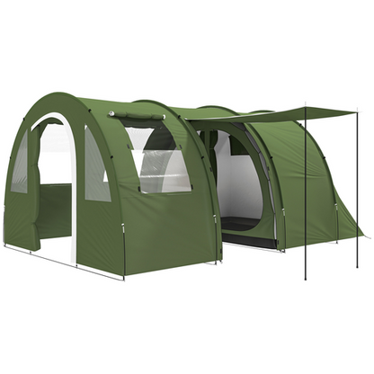 Outsunny 5-6 Man Family Tent Camping Tent with 2 Room and Carry Bag - Cheap Tent