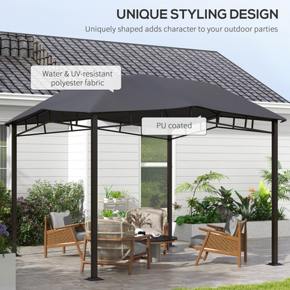 Outsunny 3x3(m) Outdoor Patio Gazebo Pavilion Canopy Tent Steel Frame Grey - Cheap Tent