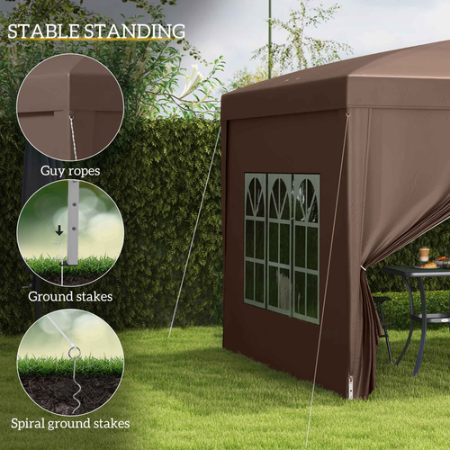 Outsunny 3mx3m Pop Up Gazebo Party Tent Canopy Marquee with Storage Bag Grey - Cheap Tent