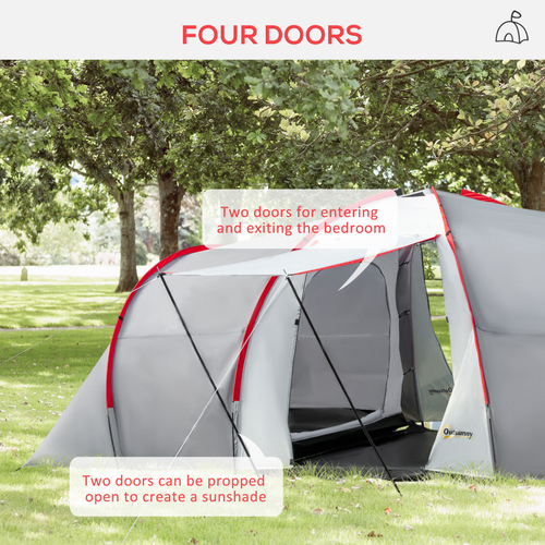 4-6 Person Camping Tent with 2 Bedroom, Living Area and Vestibule - Cheap Tent