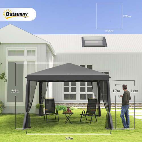 Spacious Pop-Up Canopy Tent - 3x3m with Mesh Curtains & Portable Design - Cheap Tent