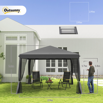 Spacious Pop-Up Canopy Tent - 3x3m with Mesh Curtains & Portable Design - Cheap Tent