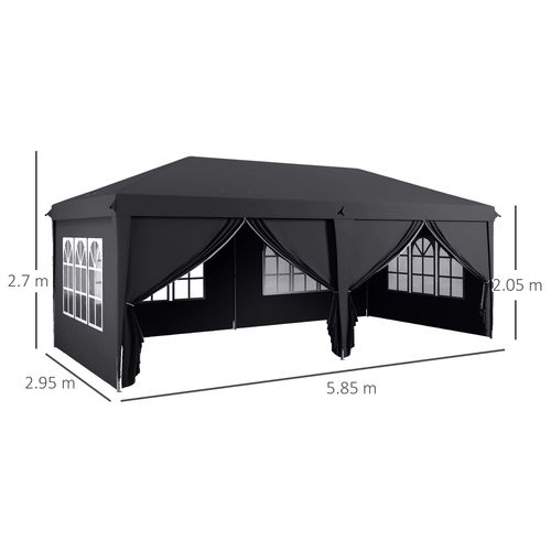 Outsunny 3 x 6m Pop Up Gazebo Height Adjustable Party Tent with Storage Bag - Cheap Tent