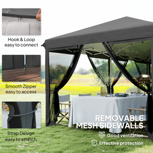 Outsunny 6 x 3(m) Pop Up Party Tent Canopy with 6 Removable Sidewalls - Cheap Tent