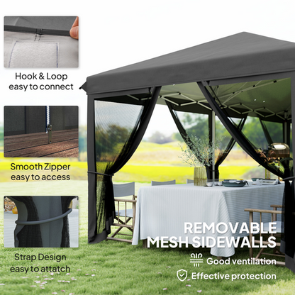Outsunny 6 x 3(m) Pop Up Party Tent Canopy with 6 Removable Sidewalls - Cheap Tent