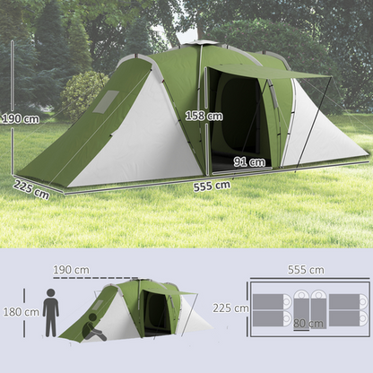 Outsunny 4-6 Man Camping Tent with 2 Bedroom and Living Area - Cheap Tent